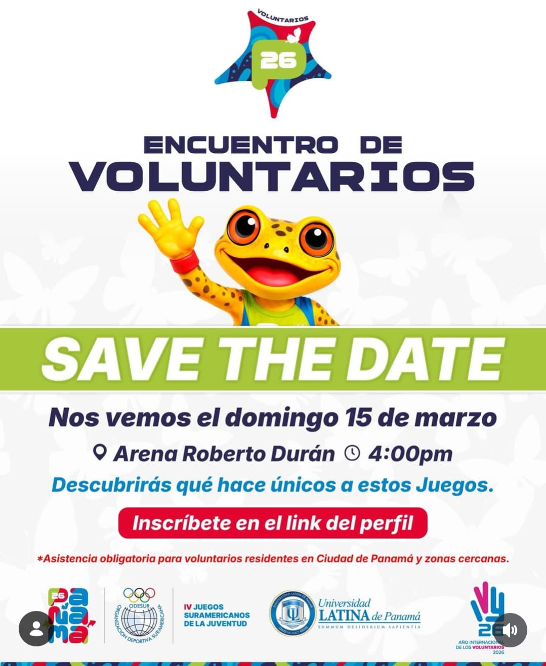 Encuentro de Voluntarios - Juegos Suramericanos de la Juventud Panamá 2026