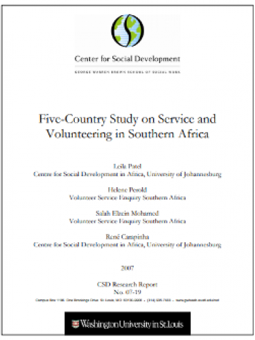 Five-Country Study on Service and Volunteering in Southern Africa