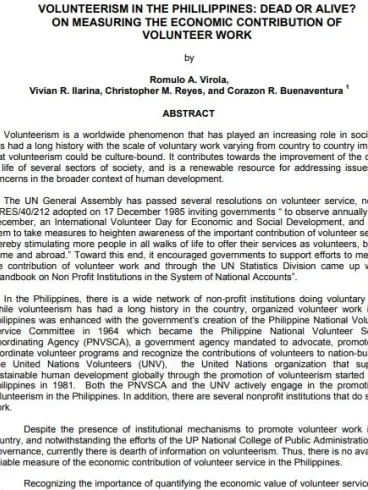 Volunteerism in the Philippines