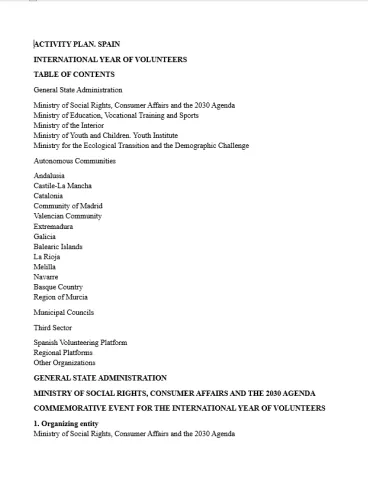 Spain Action Plan - Unofficial Translation