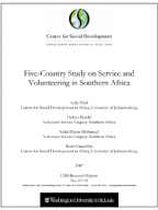 Five-Country Study on Service and Volunteering in Southern Africa