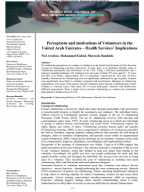 Perceptions and motivations of Volunteers in the United Arab Emirates – Health Services’ Implications