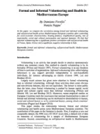 Formal and Informal Volunteering and Health in Mediterranean Europe