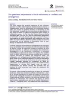 The gendered experiences of local volunteers in conflicts and emergencies