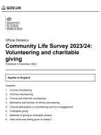 front page-Official Statistics - Community Life Survey 2023/24: Volunteering and charitable giving