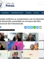 Comunicado - Guatemala reafirma su compromiso con el voluntariado para el desarrollo sostenible en el marco del Año Internacional del Voluntariado